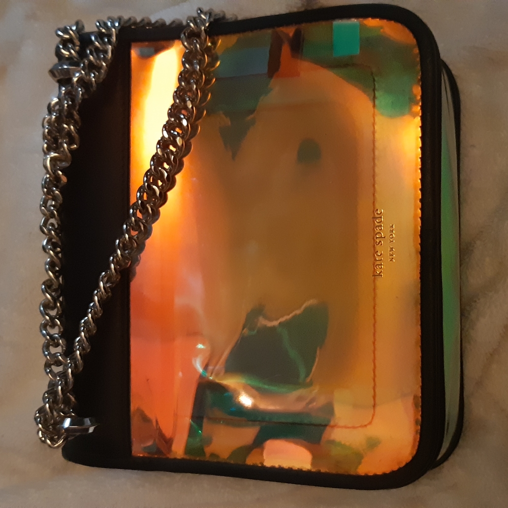 Kate Spade Iridescent Gold, Thick Chain Crossbody with Holographic Finish - Picture 2 of 7